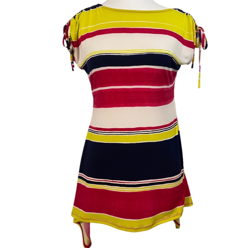 Chaus NY Tropical Iridescence Bright Sleeveless Tunic Top Women's Small Nautical